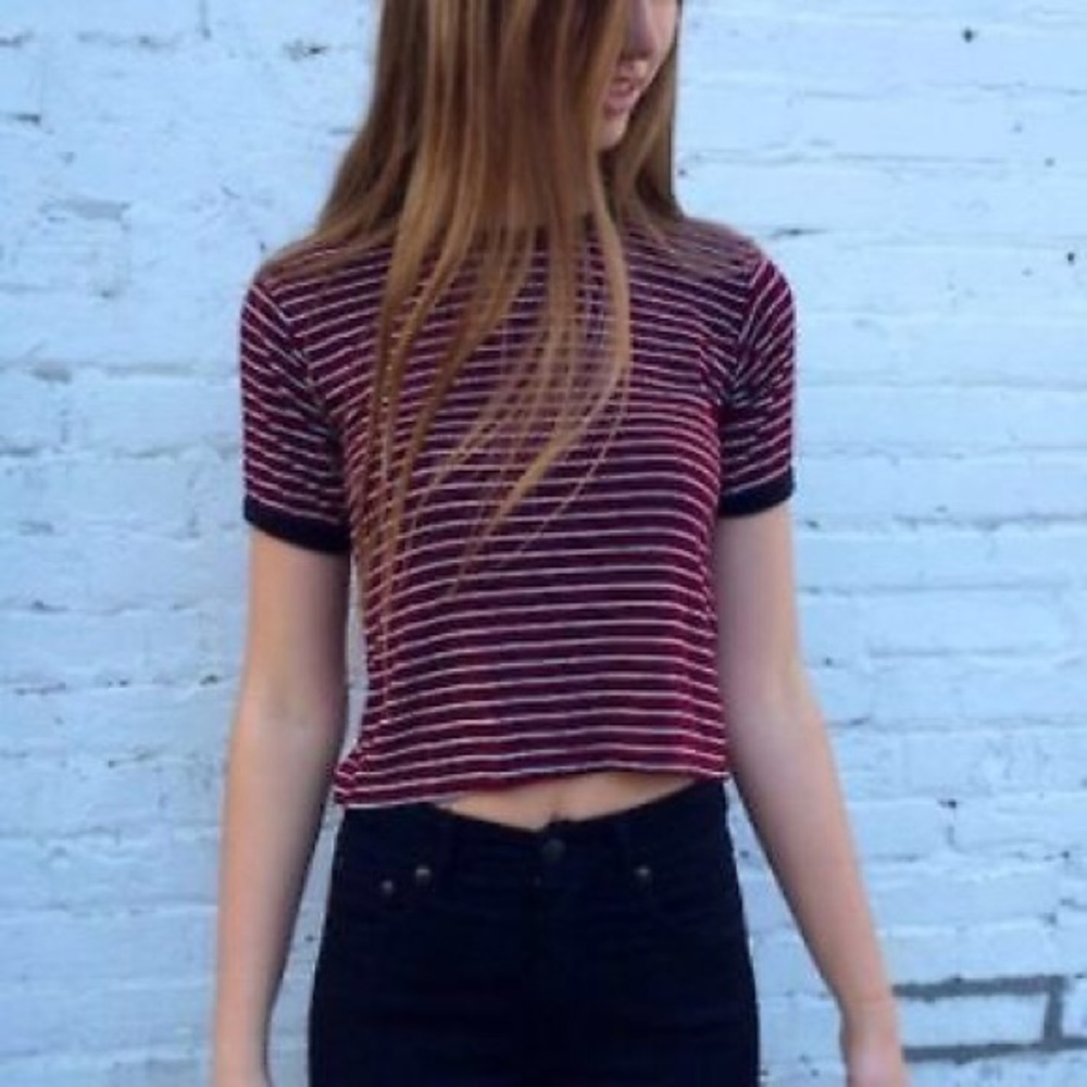Brandy Melville red and white striped tee